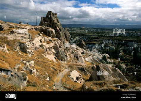 Turkey, Cappadocia. Uchisar Village Stock Photo - Alamy