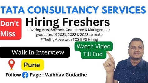 Tata Consultancy Services BPS Hiring Freshers TCS Freshers Jobs