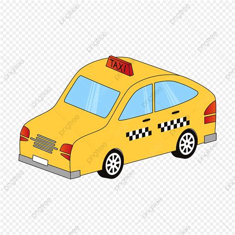Three Dimensional Vector PNG Images, Taxi Clipart Cartoon Three ...
