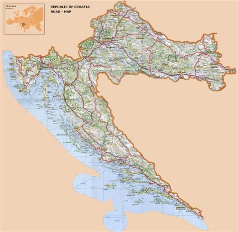 Croatia Road Map - Croatia • mappery