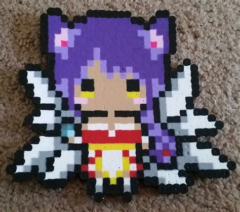 LoL Ahri Perler By Brown Eyed Kitsune Bead Sprite Perler Art