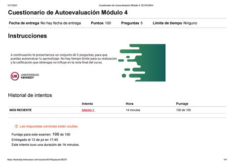 Cuestionario De Autoevaluaci N M Dulo Economia Cuestionario De