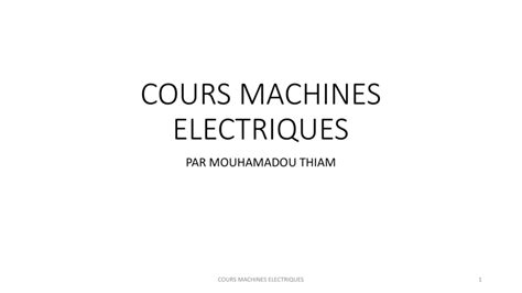 Cours Machines Electriques