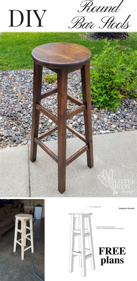 Build Your Own Round Top Bar Stools With This Simp Kitchen Stools Diy