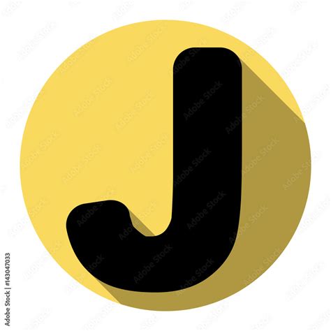 Letter J Sign Design Template Element Vector Flat Black Icon With