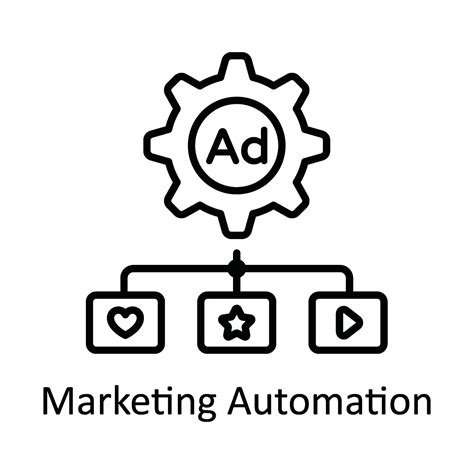 Marketing Automation Vector Outline Icon Design Illustration Online