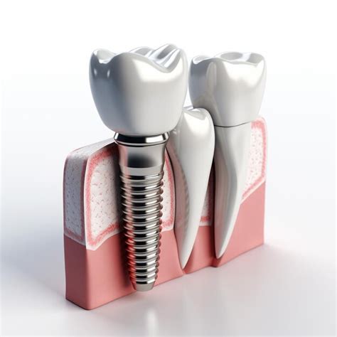 Premium Ai Image Teeth With Dental Implant Medically Accurate Tooth 3d Illustration