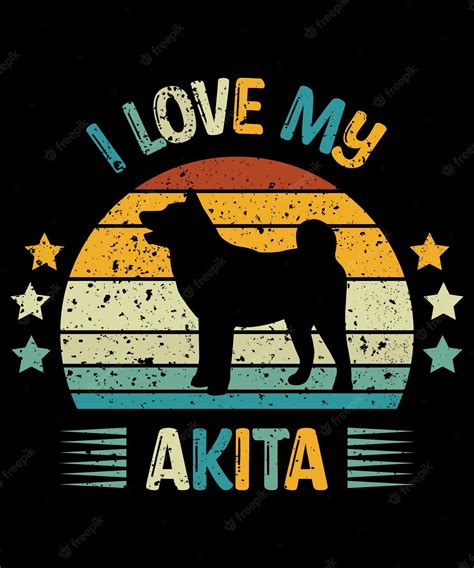 Premium Vector Akita Silhouette Vintage And Retro Tshirt Design