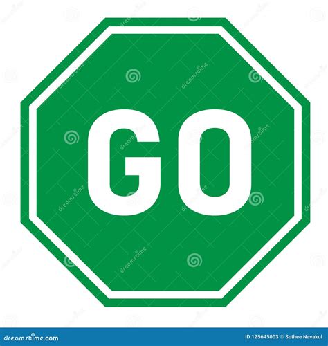 Go Sign on White Background. Flat Style. Green Go Sign. Stock ...