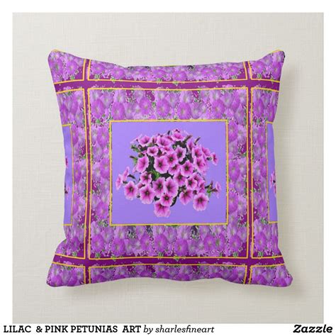 Lilac And Pink Petunias Art Throw Pillow Still Life Photography Flowers