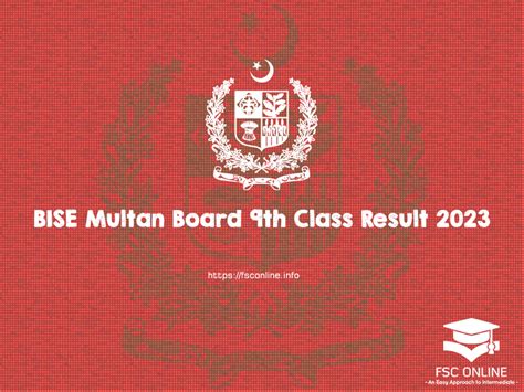 Bise Multan Board 9th Class 1st Annual Exam Result 2023