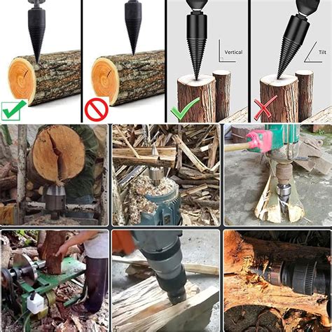 Broca divisora de troncos de leña 4 piezas brocas de diamante para