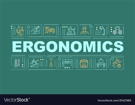 Ergonomics Word Concepts Banner Royalty Free Vector Image