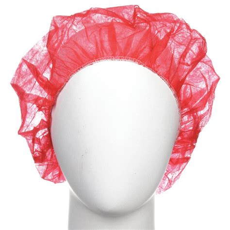 Keystone Polypropylene Red Bouffant Cap Ua Nwi Red