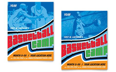 Basketball Sports Camp Brochure Template Design