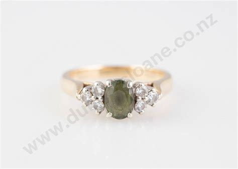 Green Sapphire And Diamond Bridge Ring Rings Jewellery