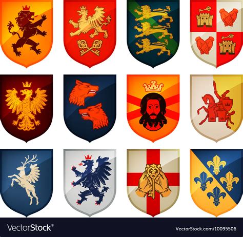 Royal Coat Of Arms On Shield Logo Heraldry Vector Image