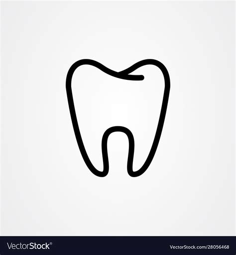 Tooth Icon Silhouette Dental Symbol Simple Vector Image