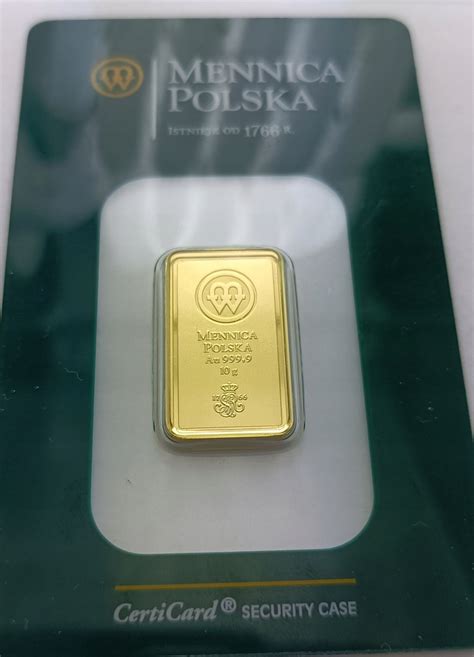 Sztabka złota Mennica Polska 10 g 14448239961 oficjalne archiwum