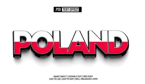 Premium Psd Poland Flag Text Effect Psd Template