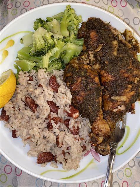 Jerk Chicken And Rice And Peas