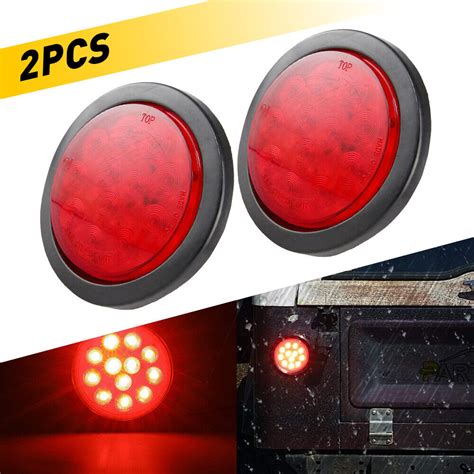 X Round Led Truck Trailer Stop Turn Tail Brake Lights Pickup