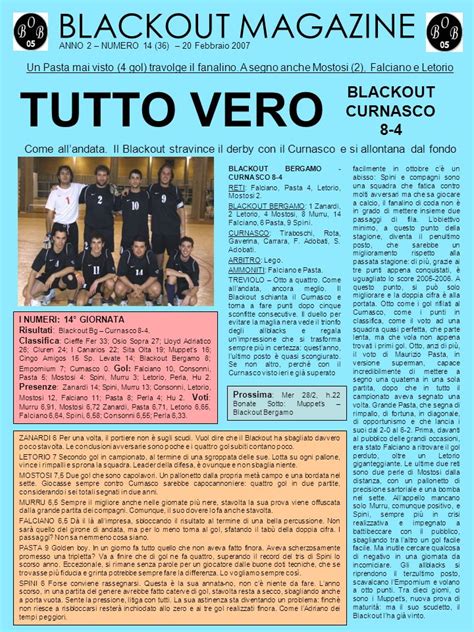 Blackout Magazine Anno Numero Febbraio Un Pasta