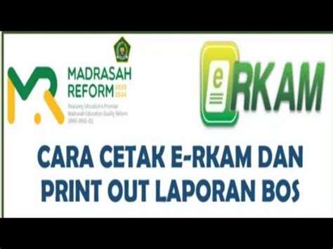 Cara Cetak Atau Printout ERkam BKU Dan Laporan BOS YouTube