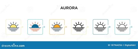 Aurora Vector Icon In Different Modern Styles Black Two Colored