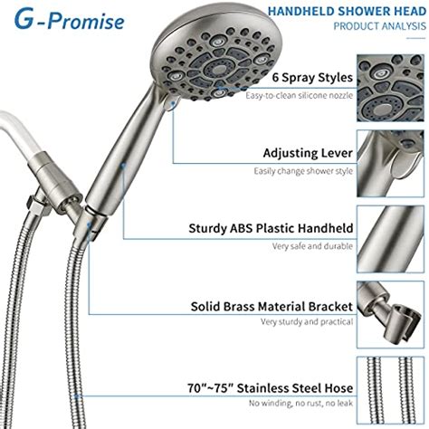 G Promise Handheld Shower Head High Pressure 6 Spray