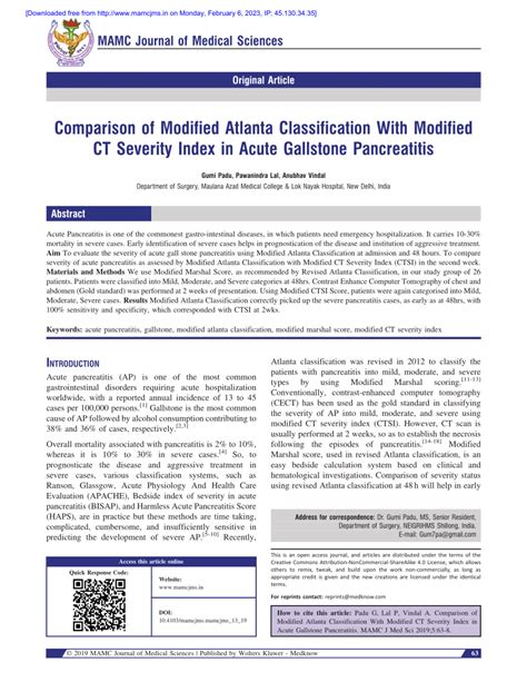 (PDF) Comparison of Modified Atlanta Classification With Modified CT Severity Index in Acute ...