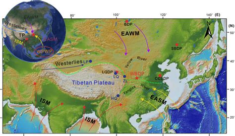 Atmospheric Circulation Systems In East Asia And Locations Of Previous