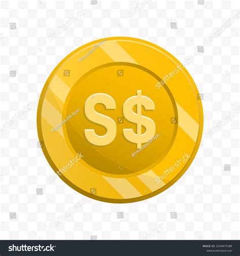 Vector Illustration Singapore Dollar Coin Gold Stock Vector Royalty