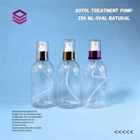 Jual Botol Treatment Pump 250ml Oval Bening Botol Pump 250ml