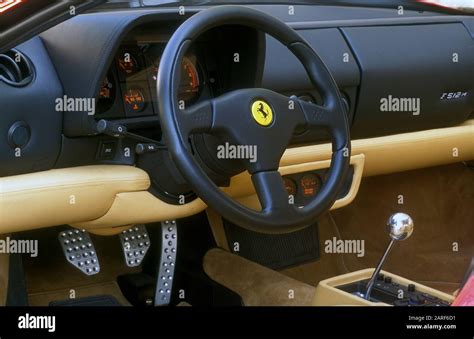 Interior of a Ferrari F512M om the road near Modena Italy 1994 Stock ...