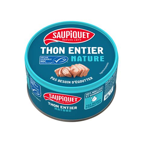 Thon nature MSC SAUPIQUET la boite de 93g à Prix Carrefour