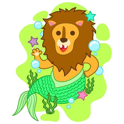 Premium Vector Cute Mermaid Lion