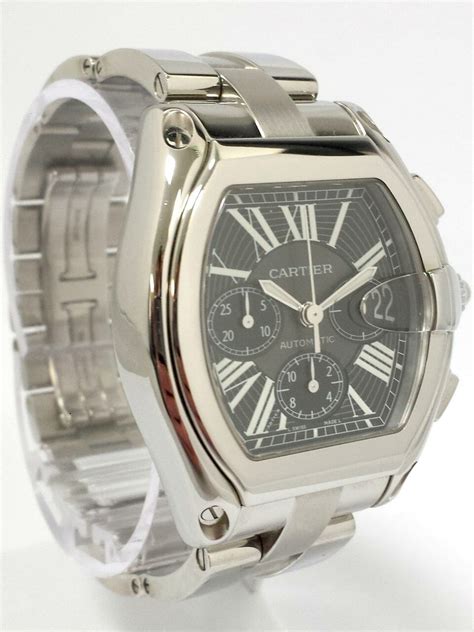 Cartier Roadster Xl Chronogrph Mens Watch Steel W62020x6 Mint Condition