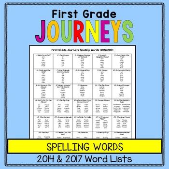 First Grade Journeys Spelling Words Full Word List By Abby Ricketts