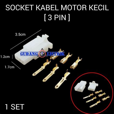 Jual Socket Scun 3 Pin Kecil Soket Kabel Motor Mobil Konektor Kabel