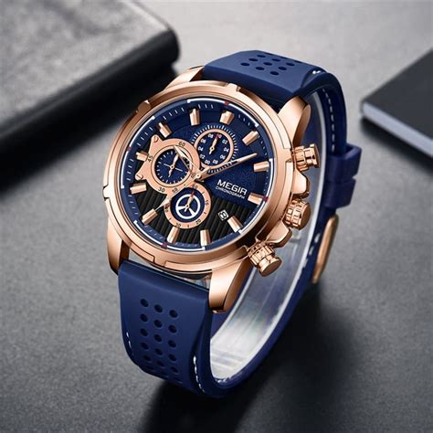 Megir Mens Chronograph Watch Blue Vivid Nuance South Africa