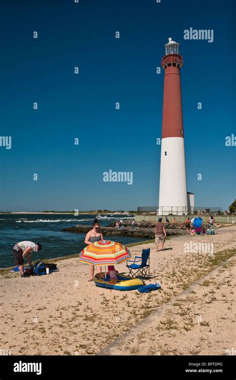 Barnegat Lighthouse At Barnegat Light Long Beach Island NJ Stock