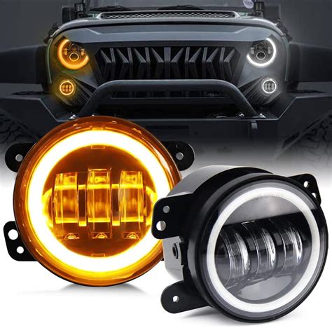 Amazon Uni Shine Inch Led Fog Lights Halo Ring Work Light