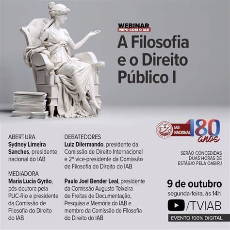 Relação entre Filosofia e Direito Público será tema de palestra no