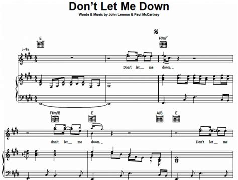 The Beatles Dont Let Me Down Free Sheet Music Pdf For Piano The