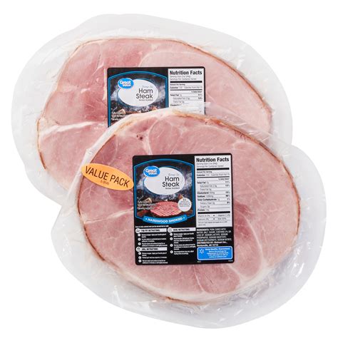 Great Value Hickory Smoked Ham Steak Value 2 Pack Fully Cooked Bone