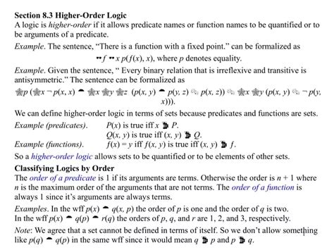 Ppt Section 83 Higher Order Logic Powerpoint Presentation Free