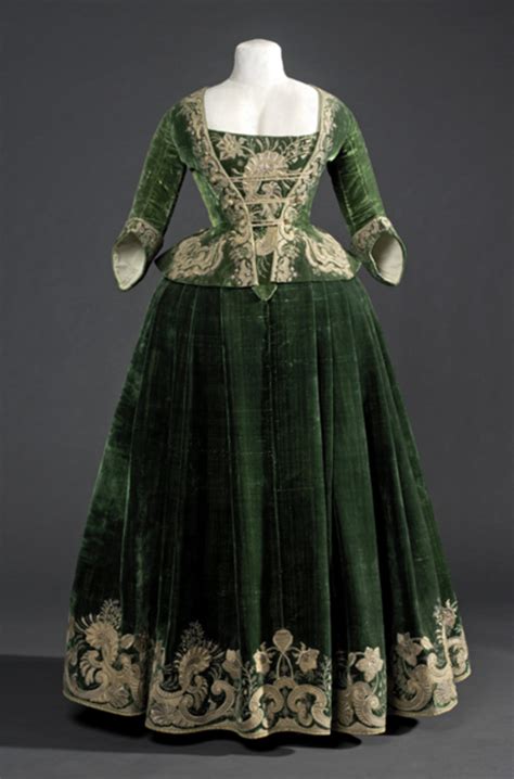 Rate The Dress Green Velvet Gold Trim 1718ish The Dreamstress