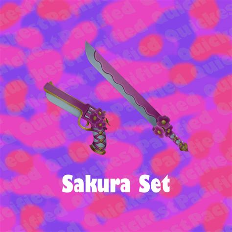 Roblox Murder Mystery 2 Mm2 Sakura Set Blossom Sakura Knife And Guns Ebay