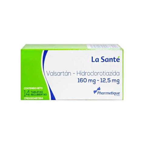 Valsartán HCT Valsartán Hidroclorotiazida 160mg 12 5mg x 14 Tabletas